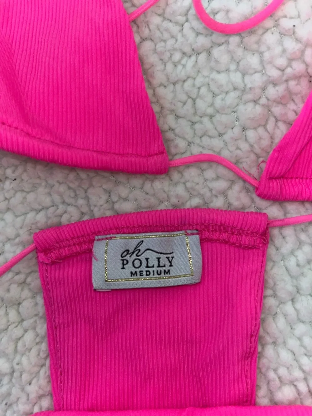 Oh Polly hot pink micro triangle bikini medium